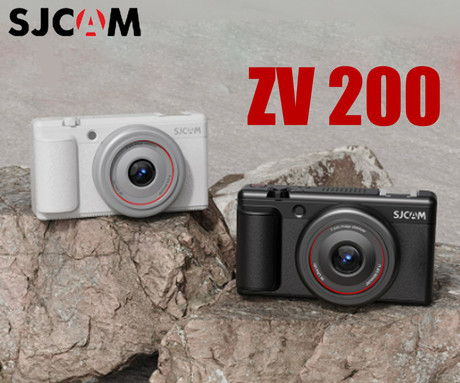 SJCAM ZV200 digitalni fotoaparat, 5K Ultra HD+, 80MP, 2.8" IPS FLIP zaslon, SONY senzor, 16x digitalni ZOOM, 6-osna stabilizacija, polnilna baterija, AUTO fokus, 9 PRESET načinov, +dodatki, bel