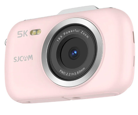SJCAM ZV100 digitalni fotoaparat, 5K Ultra HD+, 80MP, 2.8" TFT zaslon, 18x digitalni ZOOM, FLASH bliskavica, polnilna baterija, AUTO fokus, 5 PRESET načinov, mikrofon, zvočnik, +dodatki, roza
