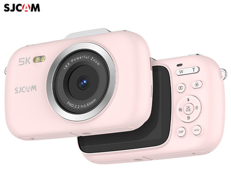 SJCAM ZV100 digitalni fotoaparat, 5K Ultra HD+, 80MP, 2.8" TFT zaslon, 18x digitalni ZOOM, FLASH bliskavica, polnilna baterija, AUTO fokus, 5 PRESET načinov, mikrofon, zvočnik, +dodatki, roza