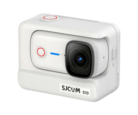 SJCAM S10 akcijska športna kamera, 4K Ultra HD, 2.51" FLIP zaslon, SteadyMotion 2.0, 8x ZOOM, Boost Pod ohišje / baterija, 160° snemalni kot, WIFI 5G, 5M vodoodpornost, aplikacija, +dodatki, bela