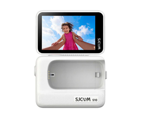 SJCAM S10 akcijska športna kamera, 4K Ultra HD, 2.51" FLIP zaslon, SteadyMotion 2.0, 8x ZOOM, Boost Pod ohišje / baterija, 160° snemalni kot, WIFI 5G, 5M vodoodpornost, aplikacija, +dodatki, bela