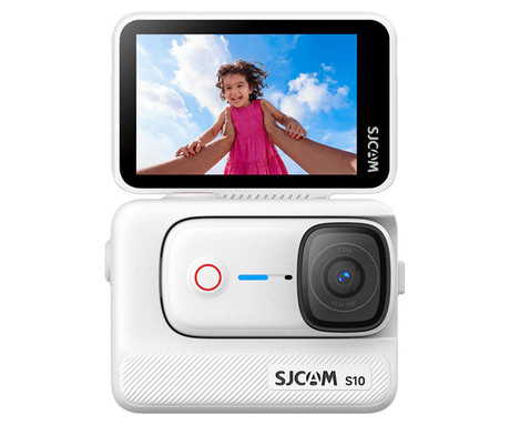 SJCAM S10 akcijska športna kamera, 4K Ultra HD, 2.51" FLIP zaslon, SteadyMotion 2.0, 8x ZOOM, Boost Pod ohišje / baterija, 160° snemalni kot, WIFI 5G, 5M vodoodpornost, aplikacija, +dodatki, bela