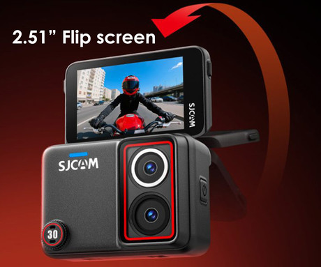 SJCAM SJ30 akcijska športna kamera, Charging Kit, 8K Ultra HD, 2.51" FLIP zaslon, SteadyMotion 2.0, 8x ZOOM, polnilna baterija, 140° snemalni kot, Dual WIFI, 5ATM vodoodpornost, aplikacija, +dodatki