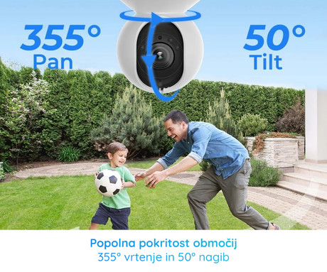 Reolink E540 IP kamera, 5MP Super HD, WiFi, vrtenje in nagibanje, IR nočno snemanje, LED reflektorji, 3x ZOOM, aplikacija, vodoodporna, dvosmerna komunikacija, bela