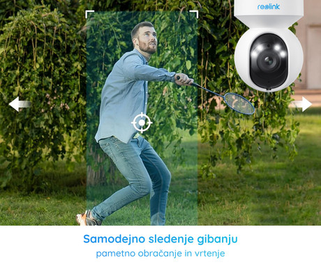 Reolink E540 IP kamera, 5MP Super HD, WiFi, vrtenje in nagibanje, IR nočno snemanje, LED reflektorji, 3x ZOOM, aplikacija, vodoodporna, dvosmerna komunikacija, bela