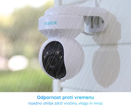 Reolink E540 IP kamera, 5MP Super HD, WiFi, vrtenje in nagibanje, IR nočno snemanje, LED reflektorji, 3x ZOOM, aplikacija, vodoodporna, dvosmerna komunikacija, bela