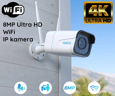 Reolink W430 IP kamera, 8MP Ultra HD, WiFi 6, nočno snemanje, IR LED diode, reflektorji, vodoodporna, aplikacija, dvosmerna komunikacija, 5x ZOOM, bela