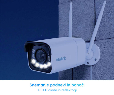 Reolink W430 IP kamera, 8MP Ultra HD, WiFi 6, nočno snemanje, IR LED diode, reflektorji, vodoodporna, aplikacija, dvosmerna komunikacija, 5x ZOOM, bela