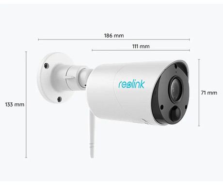 Reolink ARGUS B320 IP kamera, 3MP Super HD, WiFi, baterija, nočno snemanje, IR LED diode, vodoodporna, aplikacija, dvosmerna komunikacija, bela