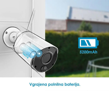 Reolink ARGUS B320 IP kamera, 3MP Super HD, WiFi, baterija, nočno snemanje, IR LED diode, vodoodporna, aplikacija, dvosmerna komunikacija, bela