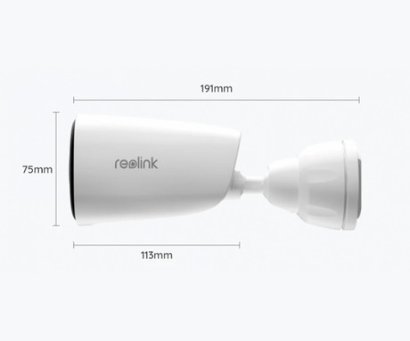 Reolink ARGUS B340 IP kamera, 2K 5MP Super HD, Dual WiFi, baterija, barvno nočno snemanje, LED reflektorji, aplikacija, vodoodporna, dvosmerna komunikacija, bela