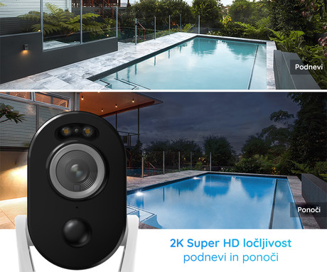 Reolink ARGUS B330 IP kamera, 2K 4MP Super HD, Dual WiFi, baterija, barvno nočno snemanje, LED reflektorji, aplikacija, vodoodporna, dvosmerna komunikacija, bela