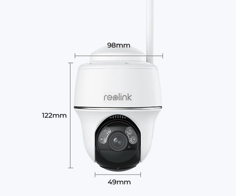 Reolink ARGUS B440 IP kamera, 4K 8MP Ultra HD, Dual WiFi, baterija, vrtenje in nagibanje, IR nočno snemanje, LED reflektorji, aplikacija, vodoodporna, dvosmerna komunikacija, bela