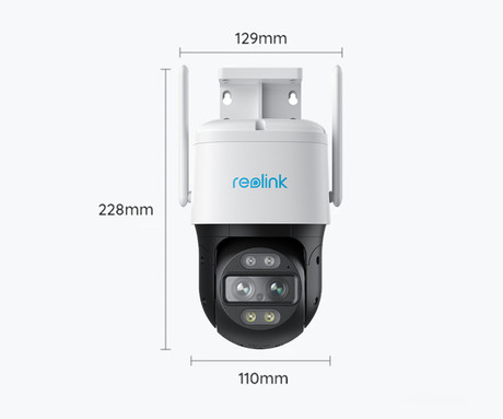 Reolink TrackMix G765 IP kamera, dva objektiva, 2K 4MP Super HD, vrtenje in nagibanje, IR nočno snemanje, LED reflektor, aplikacija, vodoodpornost, dvosmerna komunikacija, bela