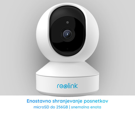 Reolink E320 IP kamera, 3MP Super HD, WiFi, vrtenje in nagibanje, IR nočno snemanje, aplikacija, dvosmerna komunikacija, pametni alarm, bela