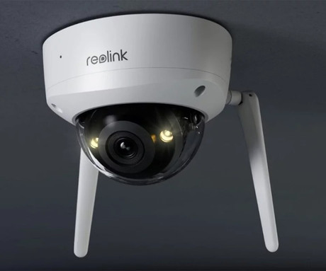 Reolink W437 IP kamera, 8MP Ultra HD, zaščita IK10, WiFi 6, IR nočno snemanje, LED reflektorji, aplikacija, vodoodporna, dvosmerna komunikacija, bela