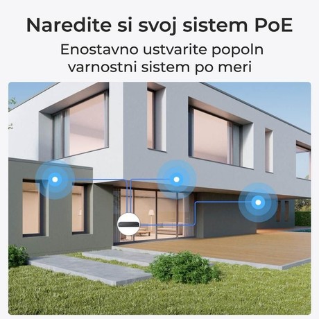 Reolink FISHEYE P520 IP kamera, 6.5MP 2K+ Super HD, POE, 360° objektiv, AI zaznavanje, Night Vision, aplikacija, dvosmerna komunikacija, pametni alarm, siva