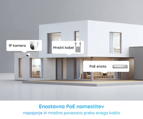 Reolink P344 IP kamera, PoE, 12MP UHD+, IR nočno snemanje, LED reflektor, aplikacija, IP67 vodoodpornost, dvosmerna komunikacija, bela