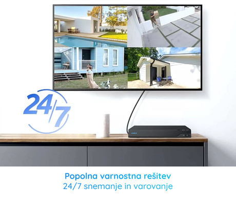 Reolink NVS16 snemalna enota, POE namestitev, priklop do 24 kamer (16x žična + 8x brezžična), spomin do 16TB, aplikacija, neprekinjeno snemanje, 16x PoE vhod, HDMI, VGA, LAN RJ-45, USB Type-A, AV-in