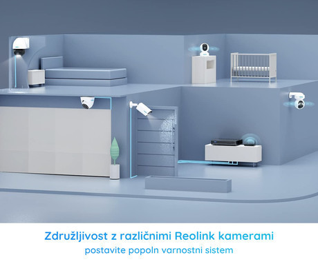 Reolink NVS16 snemalna enota, POE namestitev, priklop do 24 kamer (16x žična + 8x brezžična), spomin do 16TB, aplikacija, neprekinjeno snemanje, 16x PoE vhod, HDMI, VGA, LAN RJ-45, USB Type-A, AV-in