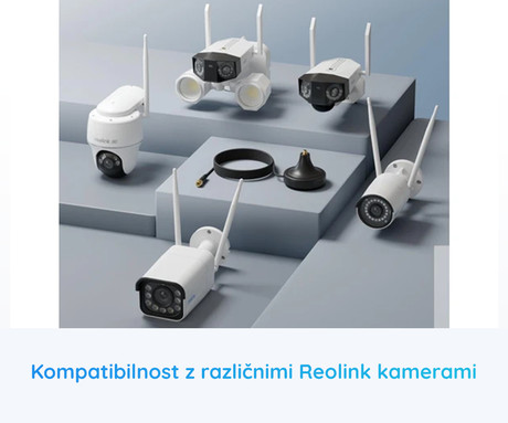 Reolink ANTENNA EX podaljševalni kabel za anteno, 3M, magnetna podlaga, enostavna uporaba, kompatibilnost z različnimi Reolink kamerami, črn