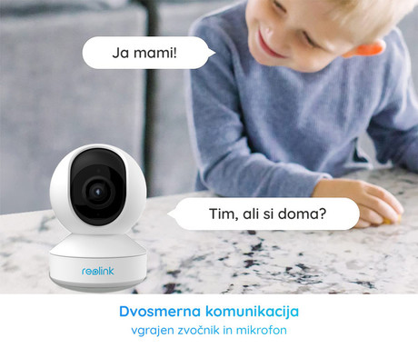 Reolink E340 IP kamera, 8MP 4K Ultra HD, WIFI 6, 355° vrtenje, 50° nagibanje, 3x optični ZOOM, samodejno sledenje, AI zaznavanje, Night Vision, aplikacija, dvosmerna komunikacija, pametni alarm, bela