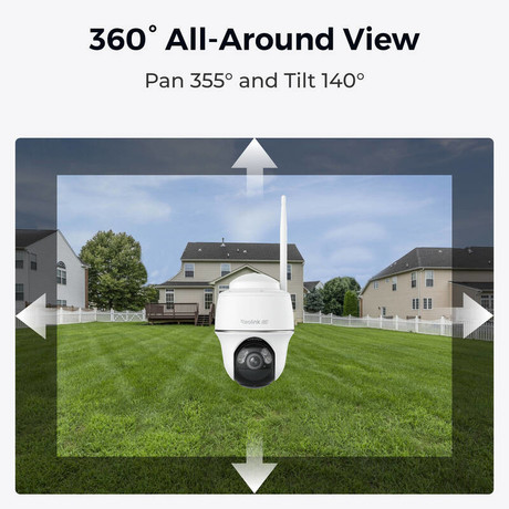 Reolink GO G440 IP kamera + solarni panel, 8MP 4K Ultra HD, 4G LTE, 355° vrtenje, 21.6Wh baterija, AI zaznavanje, barvni Night Vision, aplikacija, dvosmerna komunikacija, pametni alarm, IP64, siva