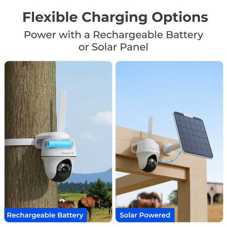 Reolink GO G440 IP kamera + solarni panel, 8MP 4K Ultra HD, 4G LTE, 355° vrtenje, 21.6Wh baterija, AI zaznavanje, barvni Night Vision, aplikacija, dvosmerna komunikacija, pametni alarm, IP64, siva