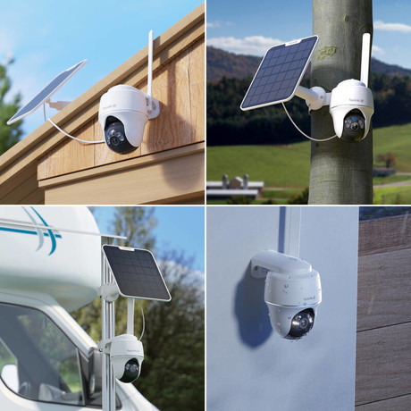 Reolink GO G440 IP kamera + solarni panel, 8MP 4K Ultra HD, 4G LTE, 355° vrtenje, 21.6Wh baterija, AI zaznavanje, barvni Night Vision, aplikacija, dvosmerna komunikacija, pametni alarm, IP64, siva