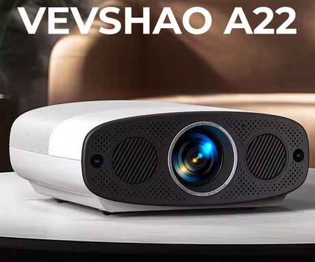 BYINTEK VEVSHAO A22 prenosni LED projektor, Android, Dual WIFI, Bluetooth, 1000 ANSI lumnov, STEREO zvočniki, samodejni fokus, deljenje zaslona, max 4K UHD, USB / HDMI / AUX, +daljinec