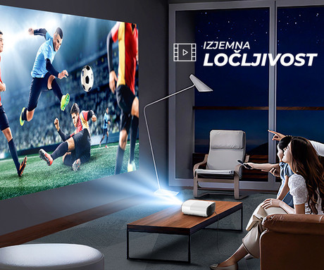 BYINTEK VEVSHAO A22 prenosni LED projektor, Android, Dual WIFI, Bluetooth, 1000 ANSI lumnov, STEREO zvočniki, samodejni fokus, deljenje zaslona, max 4K UHD, USB / HDMI / AUX, +daljinec