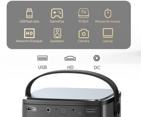 BYINTEK UFO U80 MAX prenosni 3D LED DLP projektor, GoogleTV, Dual WIFI, Bluetooth, polnilna baterija, 500 ANSI lumnov, samodejni fokus, STEREO zvočniki, max 4K UHD, USB / HDMI / AUX, +daljinec, črn