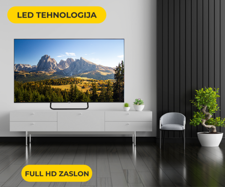 TREVI LED TV 4302, 43", Full HD, SMART Android, WiFi, HDMI, USB, CI+, RJ-45, audio/video, daljinski upravljalnik, črn