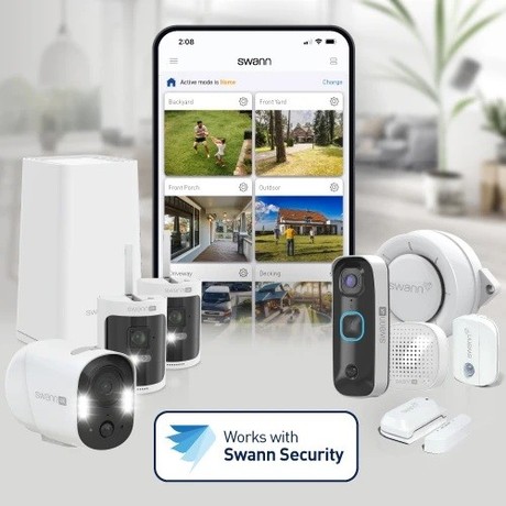SWANN MR4KSD2 MaxRanger4K brezžični varnostni sistem, 4K UHD, 2x kamera, 1x snemalna enota, WIFI HaLow, TrueDetect+, APP, Sony STARVIS, Night2Day snemanje, mikrofon, zvočnik, IP66, +microSD