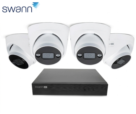 SWANN AdvancedX Series / NVR-8ADVANX / 1TB / 4x NHD-ADVANXD 4K Spotlight Dome IP Cameras