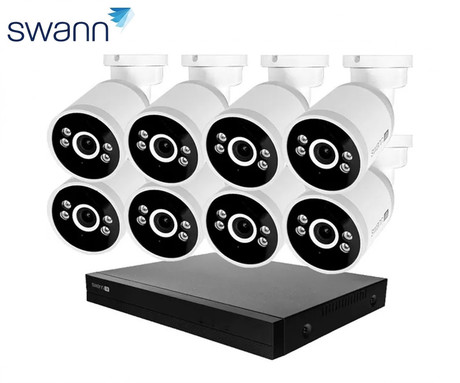 SWANN AdvancedX Series / NVR-16ADVANX / 2TB / 8x NHD-ADVANXB 4K Spotlight Bullet IP Cameras
