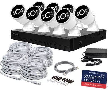 SWANN AdvancedX Series / NVR-16ADVANX / 2TB / 8x NHD-ADVANXB 4K Spotlight Bullet IP Cameras