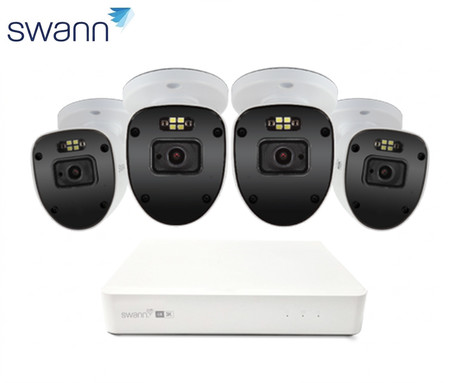 SWANN AdvancedX 5MP Series / 8ch White NVR / 1TB / 4x ADVX5MPB 5MP Spotlight Bullet IP Cameras
