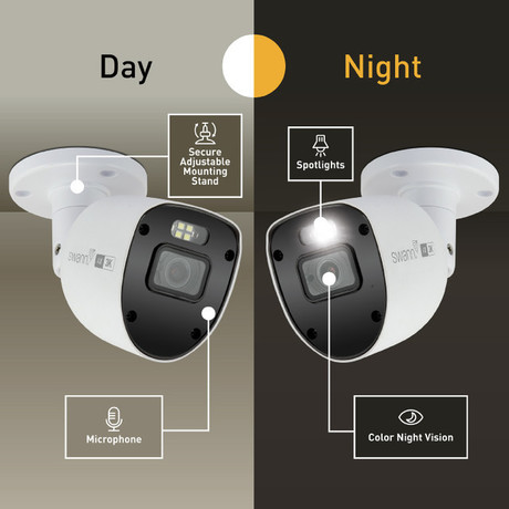 SWANN AdvancedX 5MP Series / 8ch White NVR / 1TB / 4x ADVX5MPB 5MP Spotlight Bullet IP Cameras