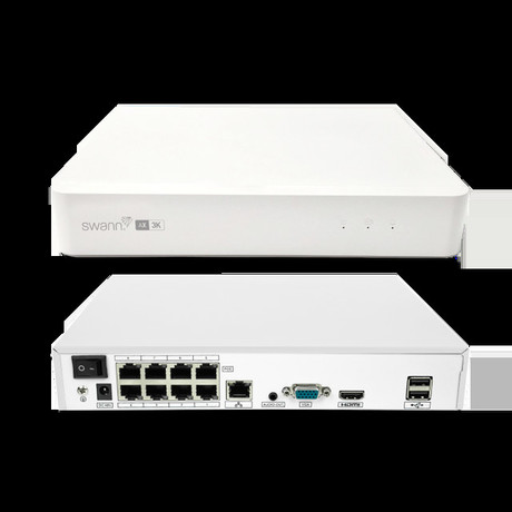 SWANN AdvancedX 5MP Series / 8ch White NVR / 1TB / 4x ADVX5MPB 5MP Spotlight Bullet IP Cameras