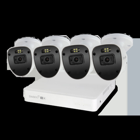 SWANN AdvancedX 5MP Series / 8ch White NVR / 1TB / 4x ADVX5MPB 5MP Spotlight Bullet IP Cameras