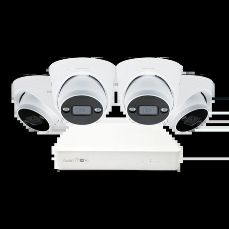 SWANN AdvancedX 5MP Series / 8ch White NVR / 1TB / 4x ADVX5MPD 5MP Spotlight Dome IP Cameras