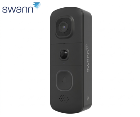 SWANN EVOVDB EVO pametni video zvonec, 2K QHD, WIFI, TrueDetect, SwannShield AI glasovni pomočnik, 5200mAh polnilna baterija, 140° snemanje, APP, IR Night Vision, mikrofon, zvočnik, IP56