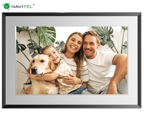 NAVITEL FR101 PRO pametni digitalni foto okvir, 25.6cm (10.1"), HD IPS zaslon na dotik, FRAMEO aplikacija, WIFI, Android + iOS, 1GB RAM, 32GB ROM, razširljiv spomin, zvočniki, stojalo, USB-C, črn