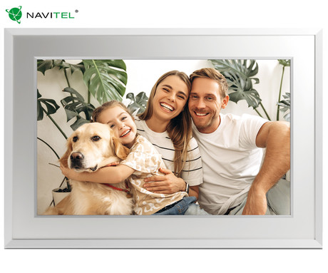 NAVITEL FR101 PRO pametni digitalni foto okvir, 25.6cm (10.1"), HD IPS zaslon na dotik, FRAMEO aplikacija, WIFI, Android + iOS, 1GB RAM, 32GB ROM, razširljiv spomin, zvočniki, stojalo, USB-C, bel