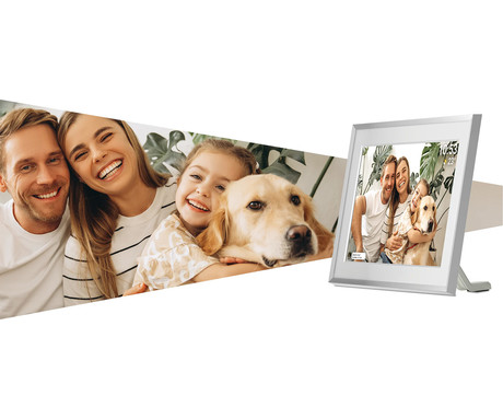 NAVITEL FR101 PRO pametni digitalni foto okvir, 25.6cm (10.1"), HD IPS zaslon na dotik, FRAMEO aplikacija, WIFI, Android + iOS, 1GB RAM, 32GB ROM, razširljiv spomin, zvočniki, stojalo, USB-C, bel