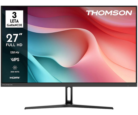 THOMSON M27FB2Y15 monitor, 69cm (27"), Full HD, 120Hz, IPS, 5ms, 300nit, 110% sRGB, HDR10, HDMI, USB-C, AV-in, naklon, zvočniki, Adaptive Sync, VRR Technology, Anti Glare / Flicker, Low Blue Light