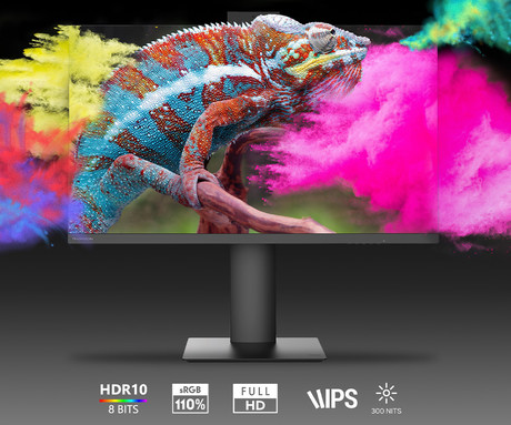 THOMSON M27FB7C14V monitor s kamero, 69cm (27"), Full HD, 100Hz, IPS, 5ms, 300nit, 110% sRGB, HDR10, HDMI, USB-C, AV-in, višina, vrtenje, nagibanje, AdaptiveSync, Anti Glare, Low Blue Light, VRR