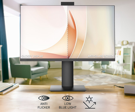THOMSON M27FB7C14V monitor s kamero, 69cm (27"), Full HD, 100Hz, IPS, 5ms, 300nit, 110% sRGB, HDR10, HDMI, USB-C, AV-in, višina, vrtenje, nagibanje, AdaptiveSync, Anti Glare, Low Blue Light, VRR