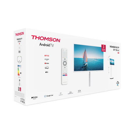 THOMSON 32HA4M44 GO TV sprejemnik, 81cm (32"), HD, Android, 5000mAh baterija, bel (Pure White)